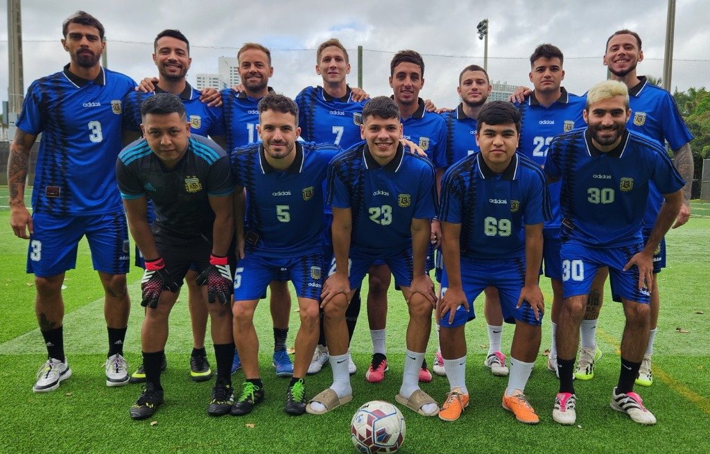 Amateur soccer team in custom jerseys — Miami, FL